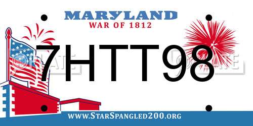 7HTT98 Maryland License Plate