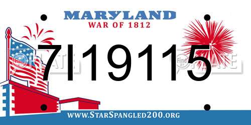 7I19115 Maryland License Plate