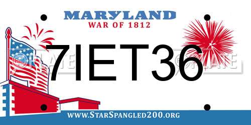 7IET36 Maryland License Plate