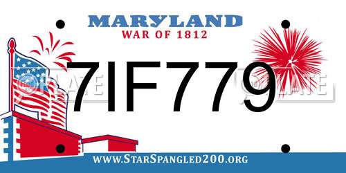 7IF779 Maryland License Plate