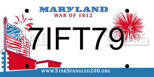 7IFT79 Maryland License Plate