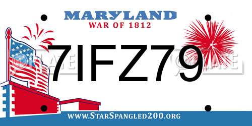 7IFZ79 Maryland License Plate