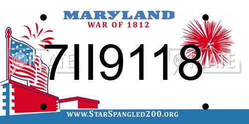 7II9118 Maryland License Plate