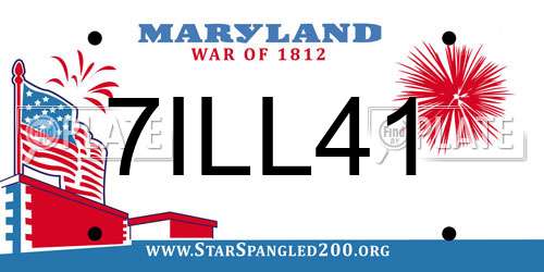 7ILL41 Maryland License Plate