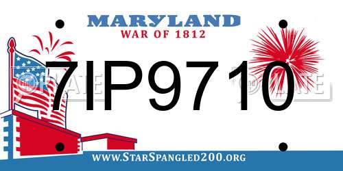 7IP9710 Maryland License Plate