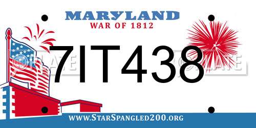 7IT438 Maryland License Plate