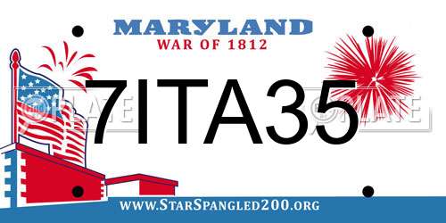 7ITA35 Maryland License Plate