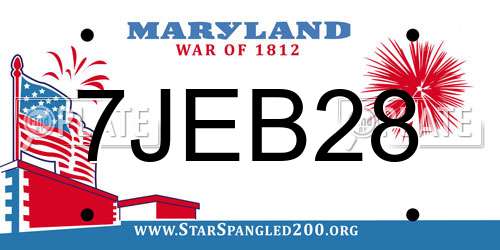 7JEB28 Maryland License Plate