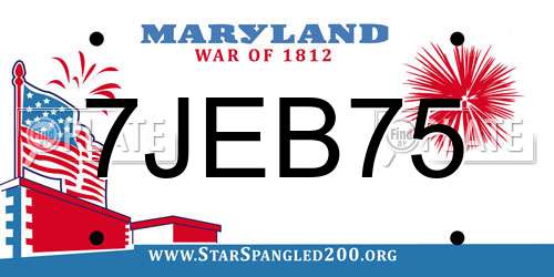 7JEB75 Maryland License Plate