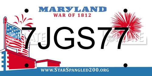 7JGS77 Maryland License Plate