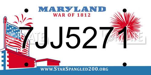 7JJ5271 Maryland License Plate