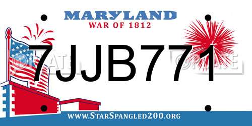 7JJB771 Maryland License Plate