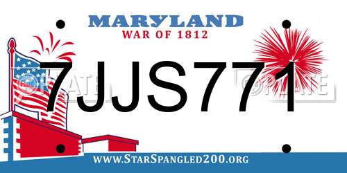 7JJS771 Maryland License Plate