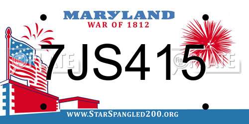 7JS415 Maryland License Plate