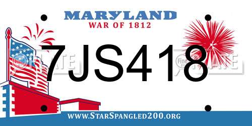 7JS418 Maryland License Plate