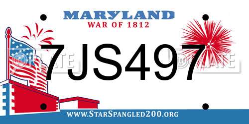 7JS497 Maryland License Plate