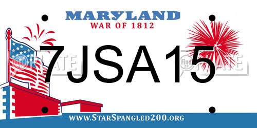 7JSA15 Maryland License Plate