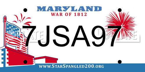 7JSA97 Maryland License Plate