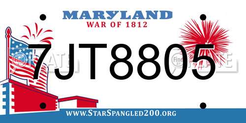 7JT8805 Maryland License Plate
