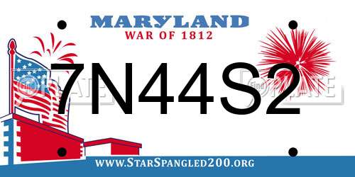 7N44S2 Maryland License Plate