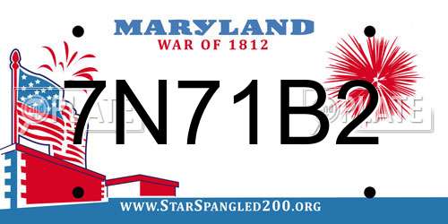 7N71B2 Maryland License Plate