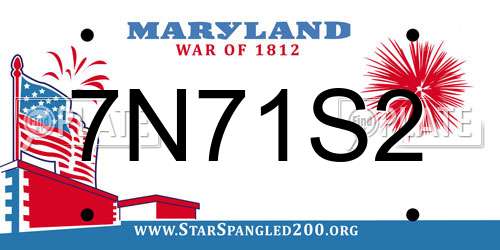 7N71S2 Maryland License Plate