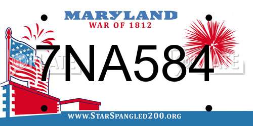 7NA584 Maryland License Plate