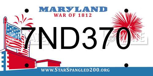 7ND370 Maryland License Plate