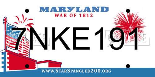 7NKE191 Maryland License Plate