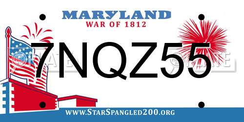 7NQZ55 Maryland License Plate