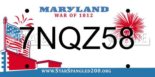 7NQZ58 Maryland License Plate