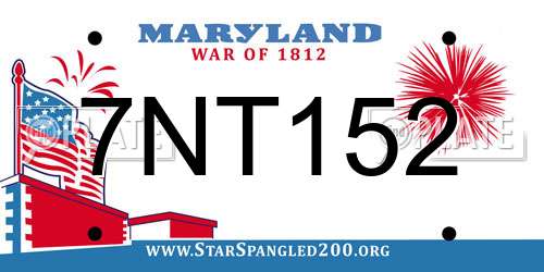 7NT152 Maryland License Plate