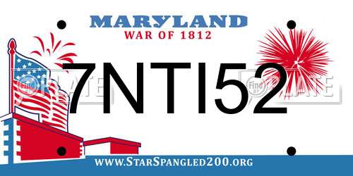 7NTI52 Maryland License Plate