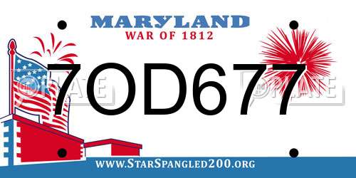 7OD677 Maryland License Plate