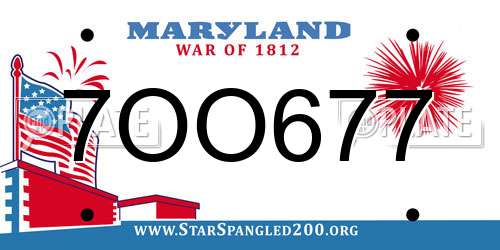 7OO677 Maryland License Plate