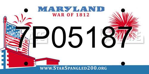 7P05187 Maryland License Plate