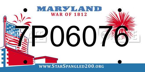 7P06076 Maryland License Plate
