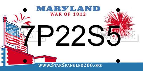 7P22S5 Maryland License Plate