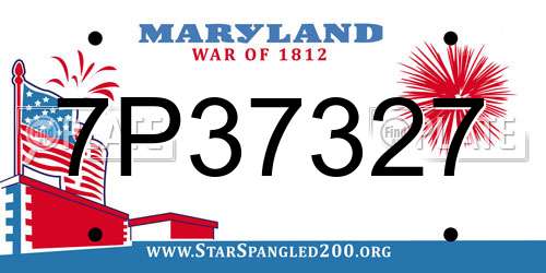 7P37327 Maryland License Plate