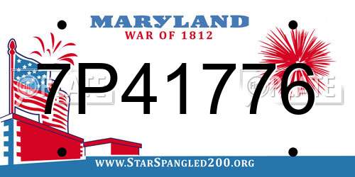 7P41776 Maryland License Plate