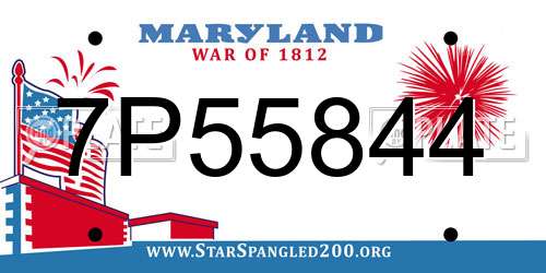 7P55844 Maryland License Plate