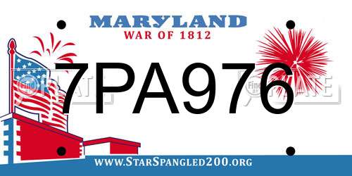 7PA976 Maryland License Plate