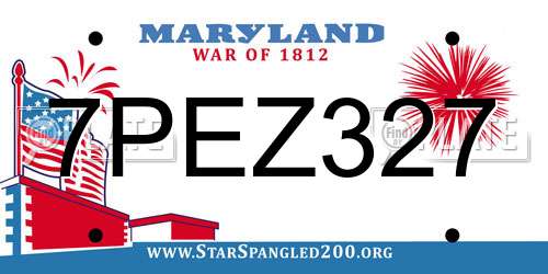 7PEZ327 Maryland License Plate