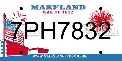 7PH7832 Maryland License Plate