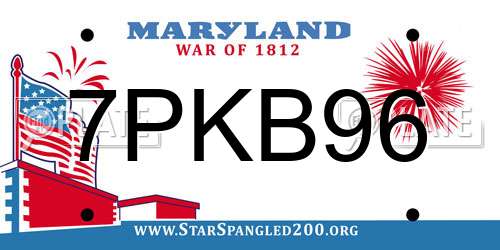 7PKB96 Maryland License Plate
