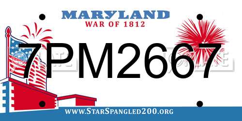 7PM2667 Maryland License Plate