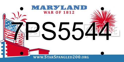 7PS5544 Maryland License Plate