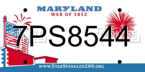 7PS8544 Maryland License Plate