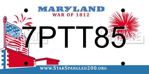 7PTT85 Maryland License Plate