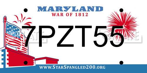 7PZT55 Maryland License Plate